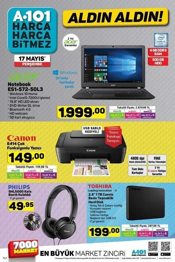 A101 17-24 Mayıs 2018 Aktüel Ürünler Kataloğu