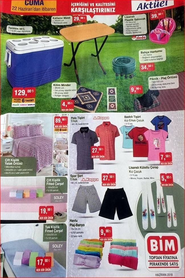 Bim 29 Haziran 2018 İndirimli Ürünler Kataloğu