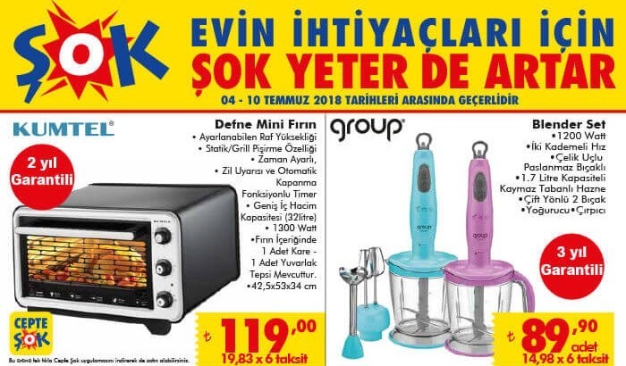 Şok 4 - 10 Temmuz 2018 Aktüel Ürünler Kataloğu
