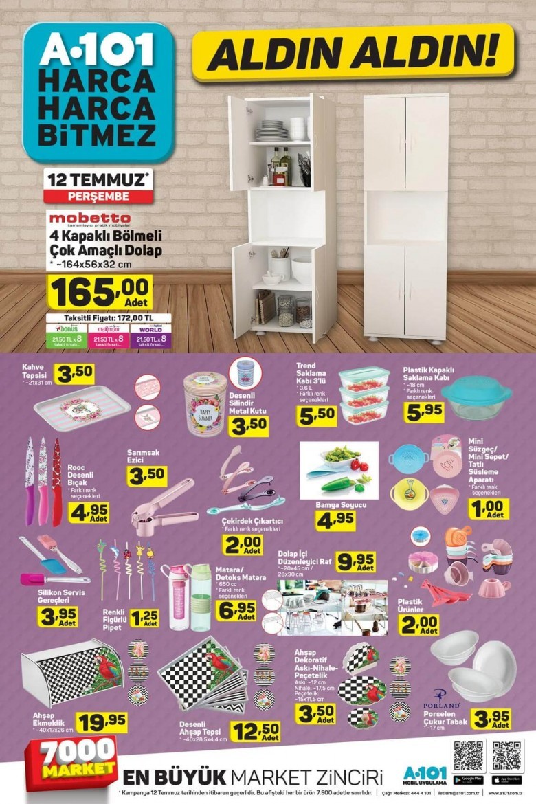 A101 12 Temmuz Aktüel Ürünler Kataloğu  (YENİ)
