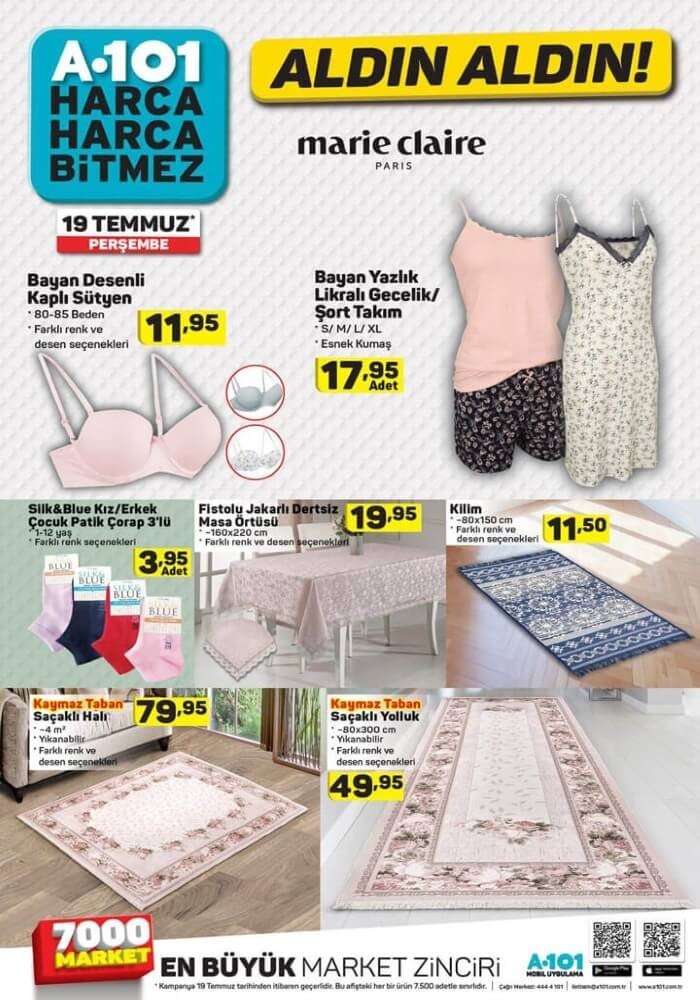 A101 19 – 25 TEMMUZ 2018 İndirimli Fırsat Ürünleri