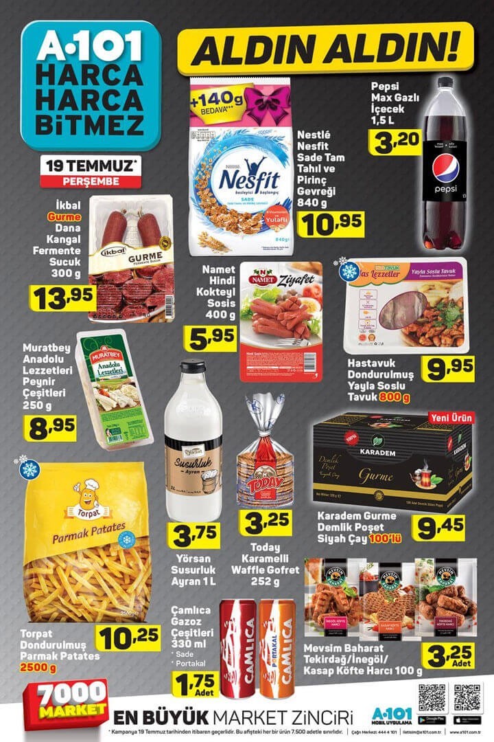 A101 19 – 25 TEMMUZ 2018 İndirimli Fırsat Ürünleri