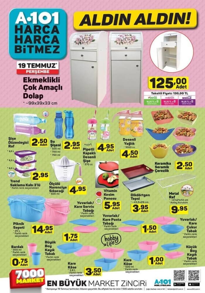 A101 19 – 25 TEMMUZ 2018 İndirimli Fırsat Ürünleri