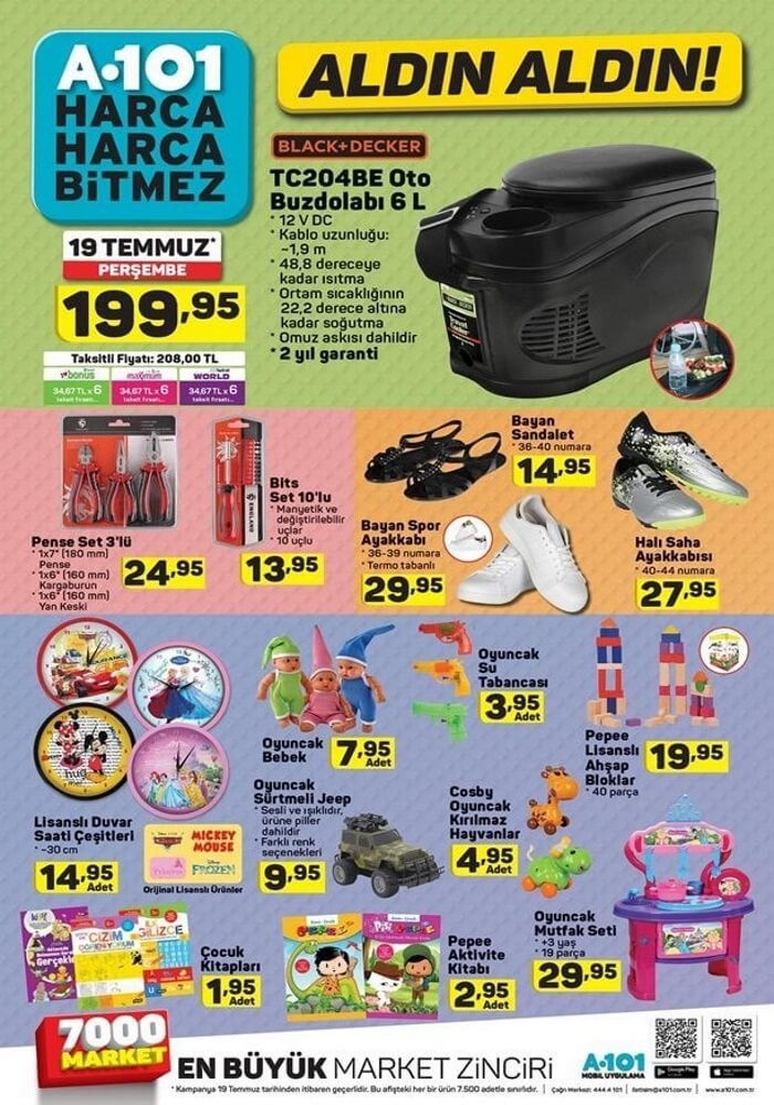 A101 19 – 25 TEMMUZ 2018 İndirimli Fırsat Ürünleri