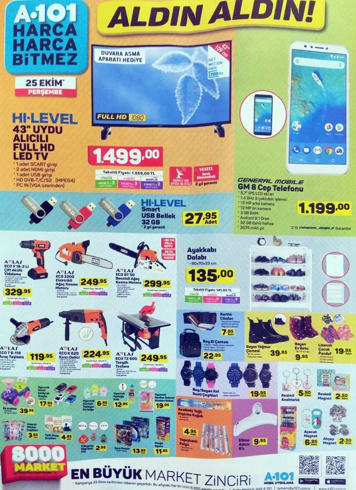 A101 Hafta Sonu İndirimli Ürünler Kataloğu