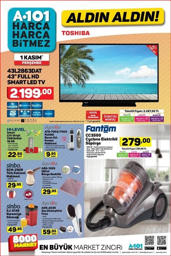 A101 8 Kasım 2018 Aktüel Ürünler Kataloğu