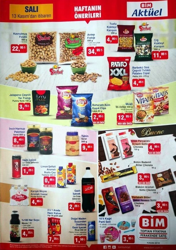 BİM Market 9 - 13 Kasım 2018 Fırsat Ürünleri