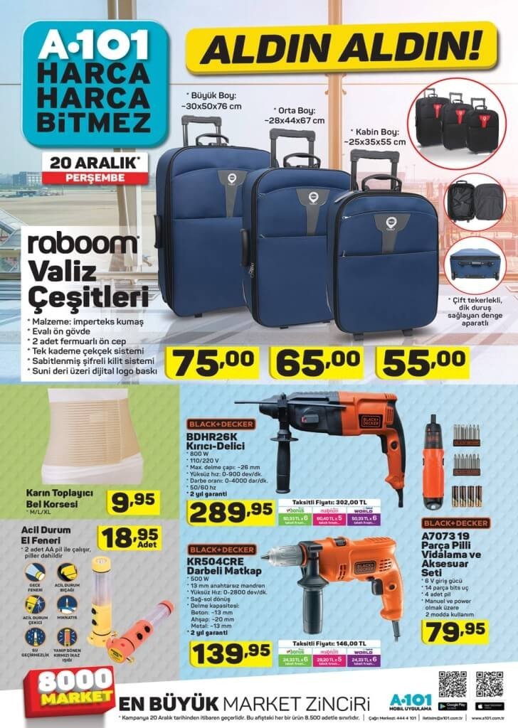 A101 20 ARALIK 2018 AKTÜEL ÜRÜNLER KATALOĞU