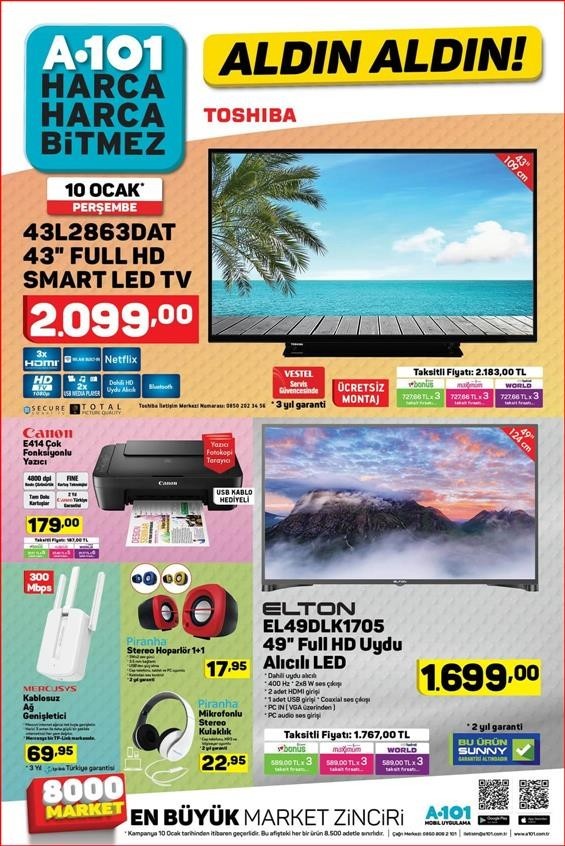 A101 10 Ocak 2019 Aktüel Ürünler Kataloğu (GÜNCEL HD)