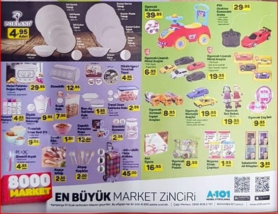 A101 31 Ocak 2019 Aktüel İndirimli Ürünler Kataloğu