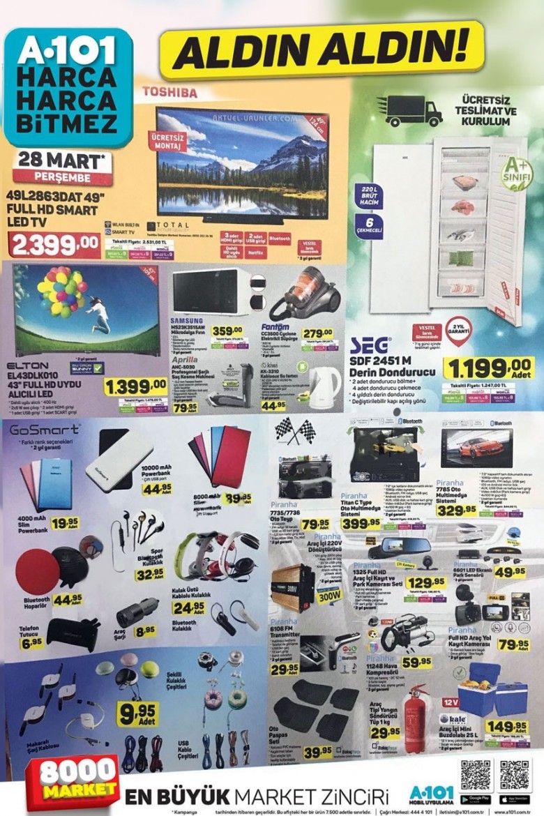 A101 Hafta Sonu Aktüel İndirim Kataloğları