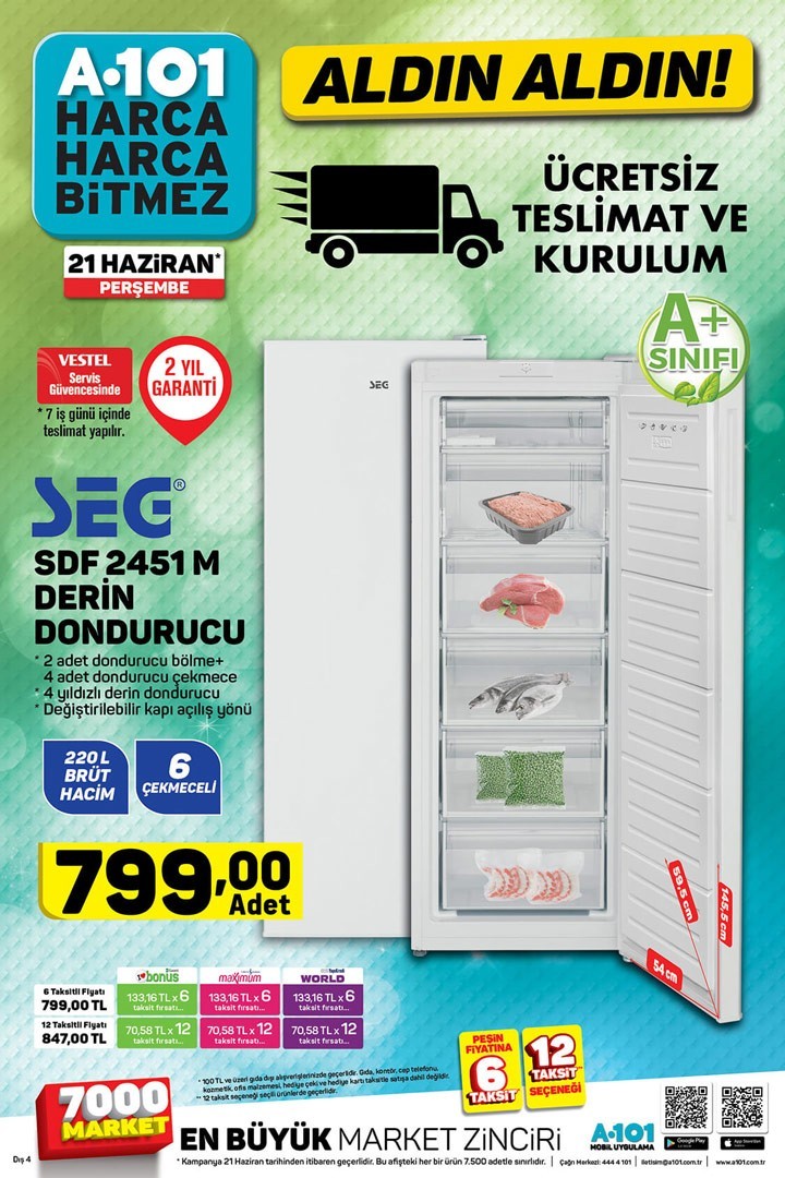 A101 21 Haziran  Fırsatları Aktüel Kampanyası