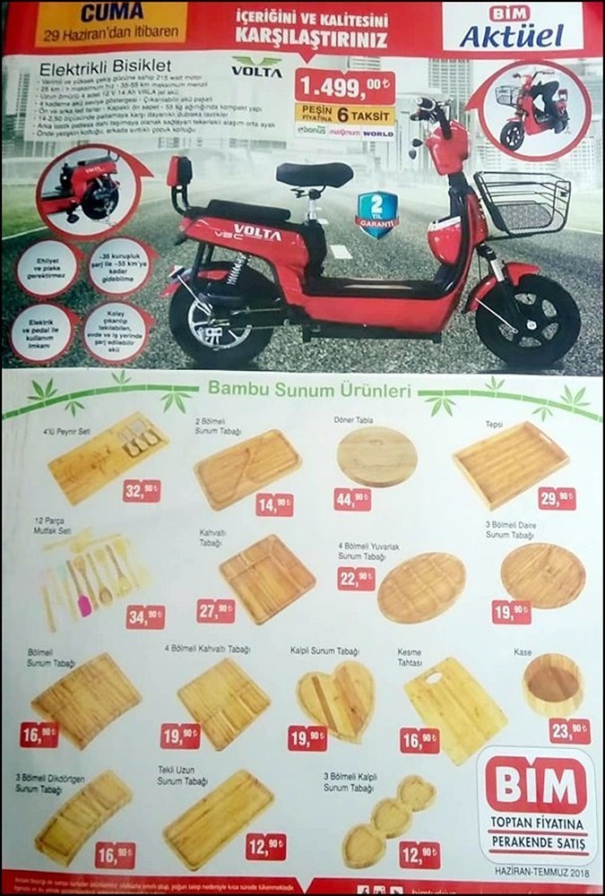 Bim 29 Haziran 2018 İndirimli Ürünler Kataloğu