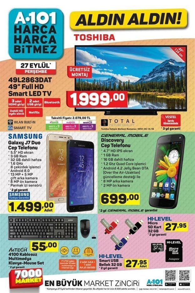 A101  27 Eylül Aktüel İndirimleri