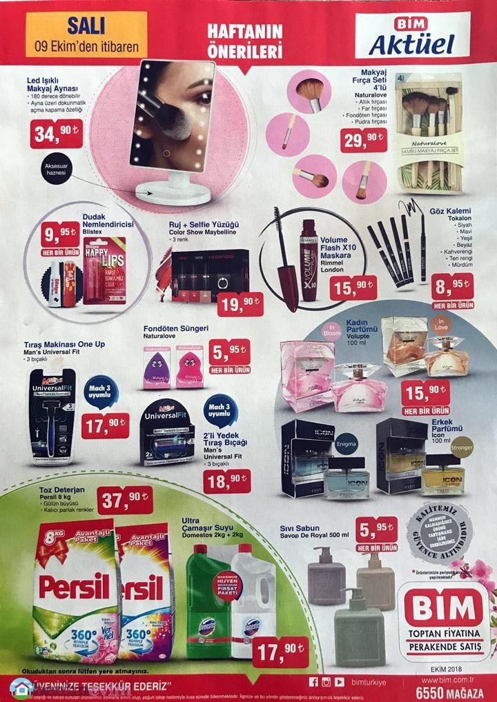BİM 9 Ekim 2018 Aktüel Kataloğu -