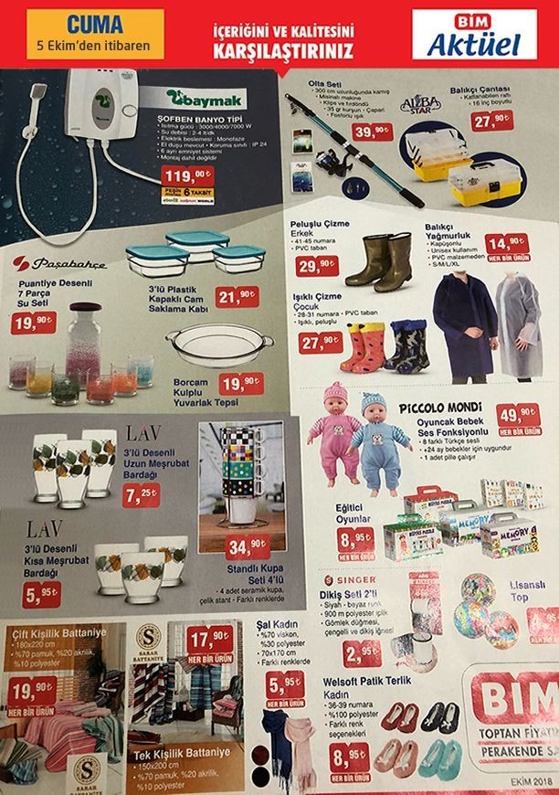 BİM 9 Ekim 2018 Aktüel Kataloğu -