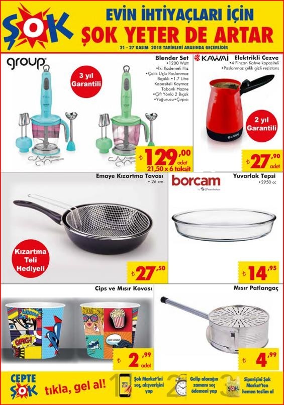 Şok Market - Hakmar Market 27 Kasım 2018 Aktüel Ürünleri Kataloğu