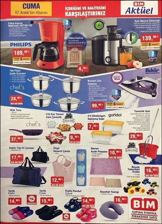 Bim 7 Aralık 2018 Aktüel Ürünler Kataloğu