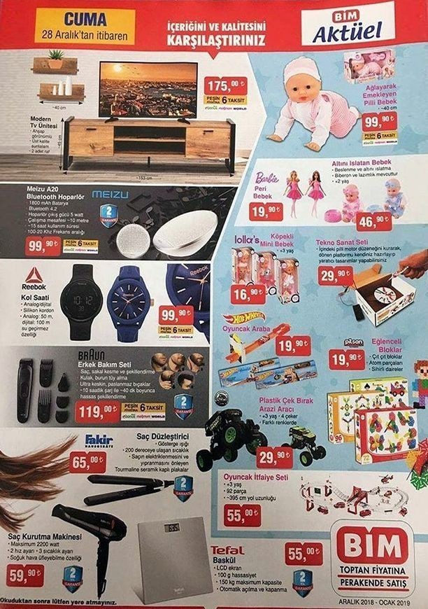 Bim 28 Aralık 2018 Aktüel Ürünler