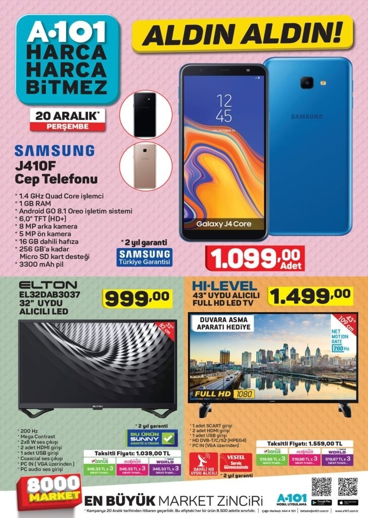 A101 20 ARALIK 2018 AKTÜEL ÜRÜNLER KATALOĞU