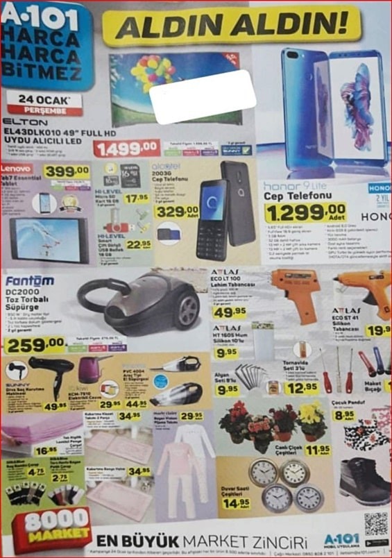 A101 20-26 Ocak 2019 İndirimli Aktüel Ürünler Kataloğu