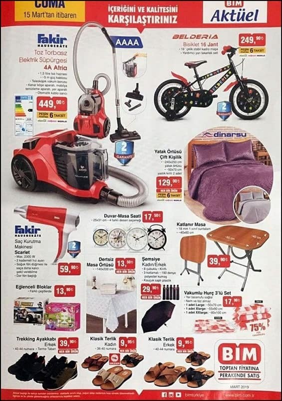 Bim 15 Mart 2019 Aktüel İndirim Kataloğu 